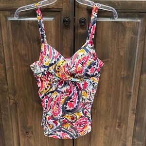 Anne Cole Women's Twist Front Underwire Tankini Swim Top 34 B / 32 C $86!!